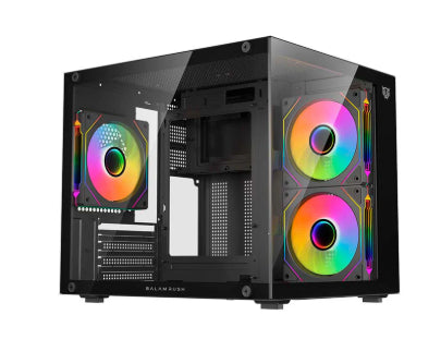 Gabinete Balam Rush Tank Glow Plus 3700, Mini-Tower, Micro-ATX/Mini-ITX, USB 2.0/3.0, sin Fuente, 3 Ventiladores Instalados, Negro