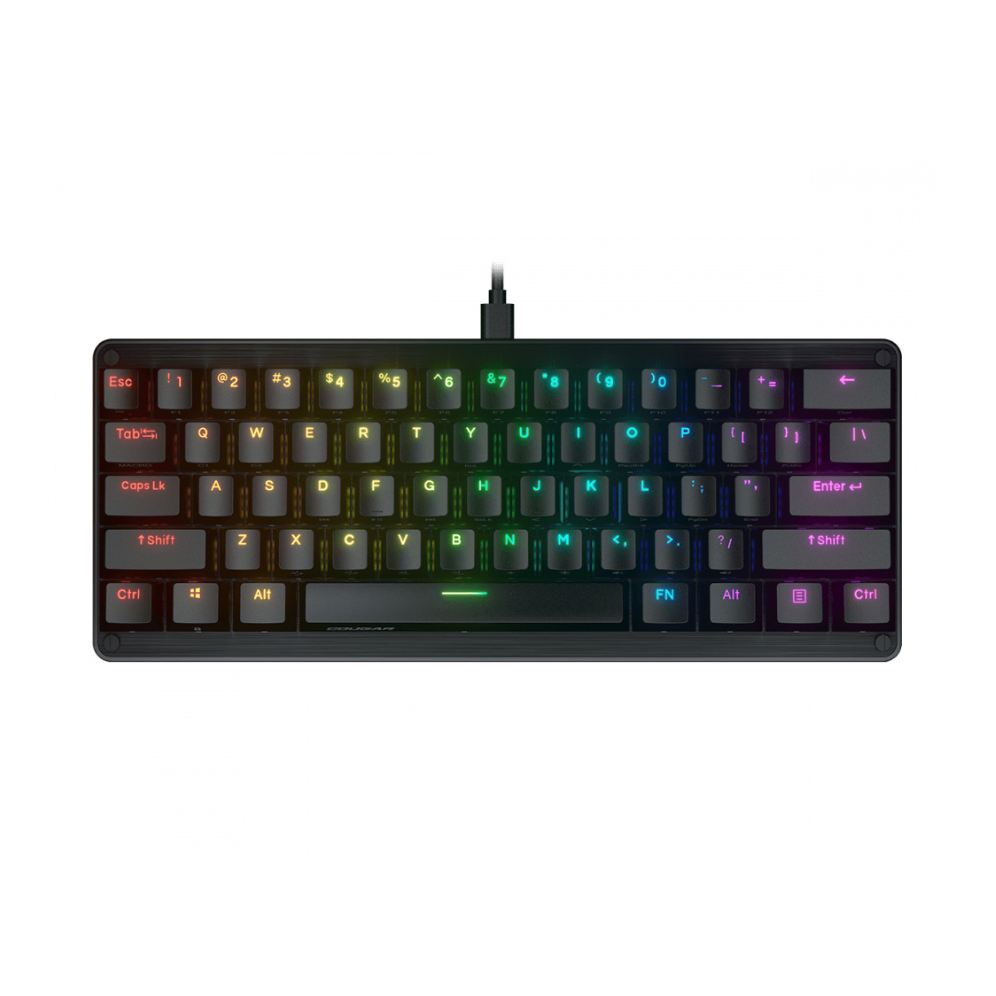 Teclado Gamer Cougar Puri Mini RGB 60%, Teclado Mecánico, Switch Gateron Red, Alámbrico, Negro (Inglés)