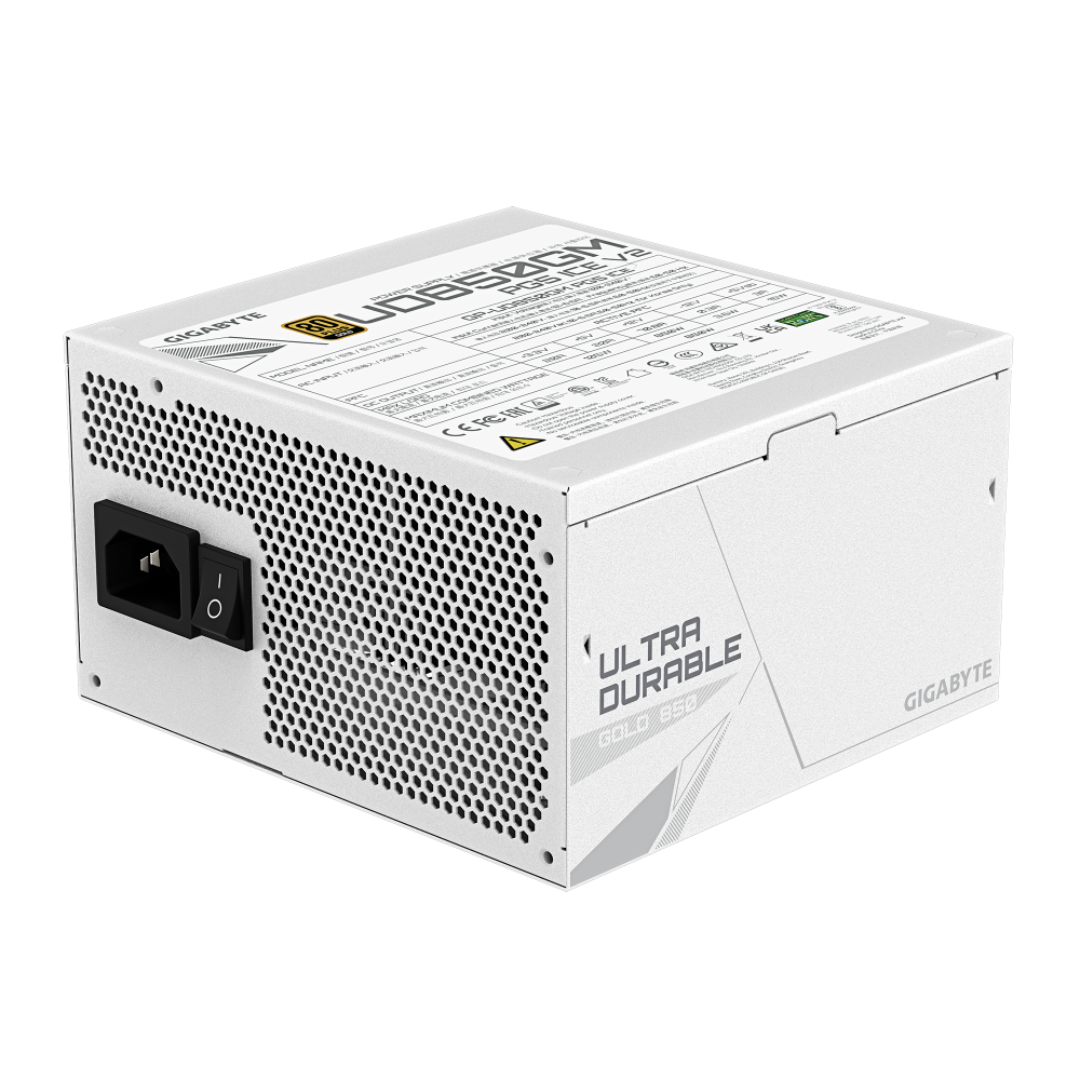 Fuente de Poder Gigabyte UD850GM PG5 V2 ICE 80 PLUS Gold ATX, Modular, 24-pin ATX, 12VHPWR, 120mm, 850W
