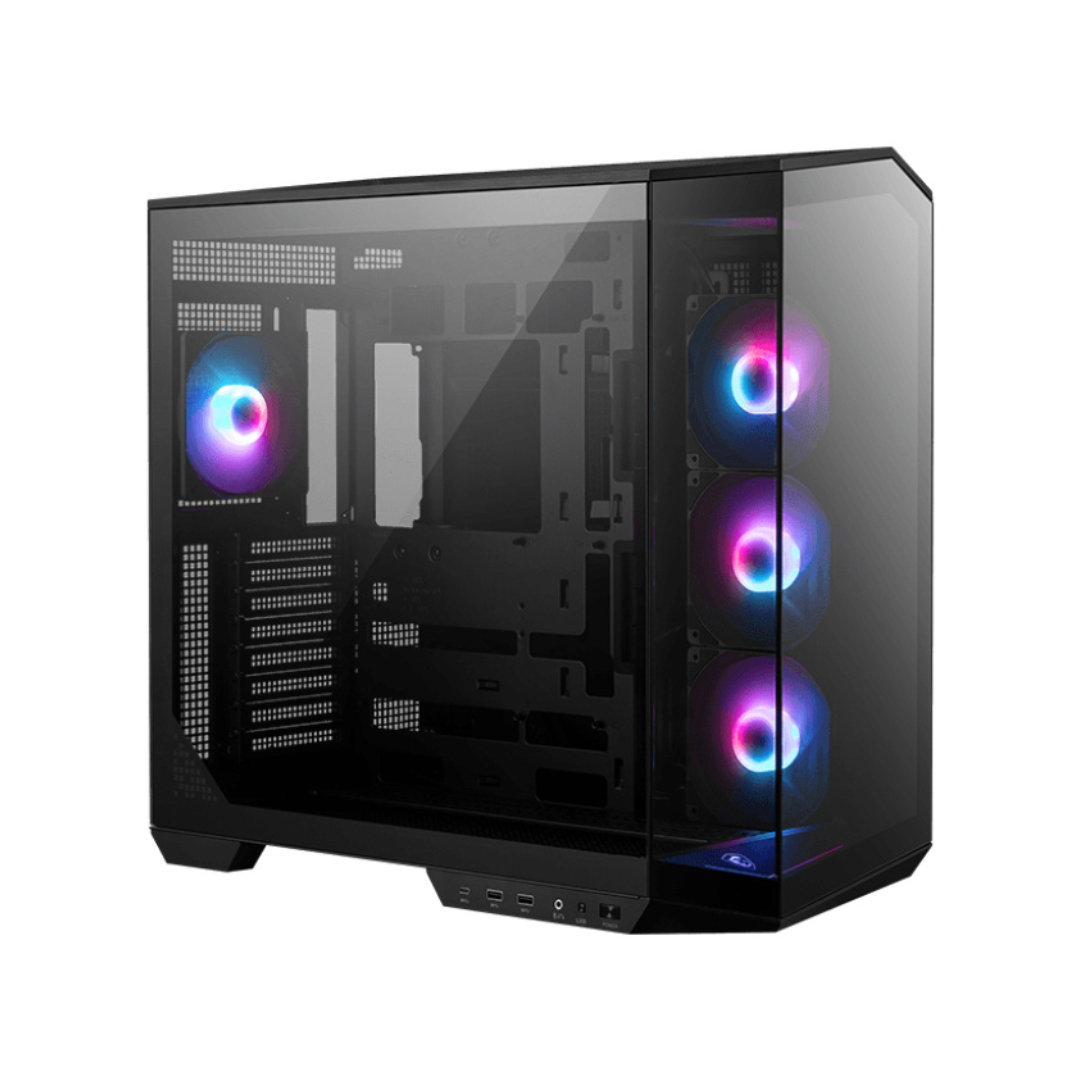 Gabinete MSI MAG PANO 100R PZ, Midi-Tower, ATX/Micro-ATX/Mini-ITX, USB 3.0, sin Fuente, 4 Ventiladores Instalados, Negro