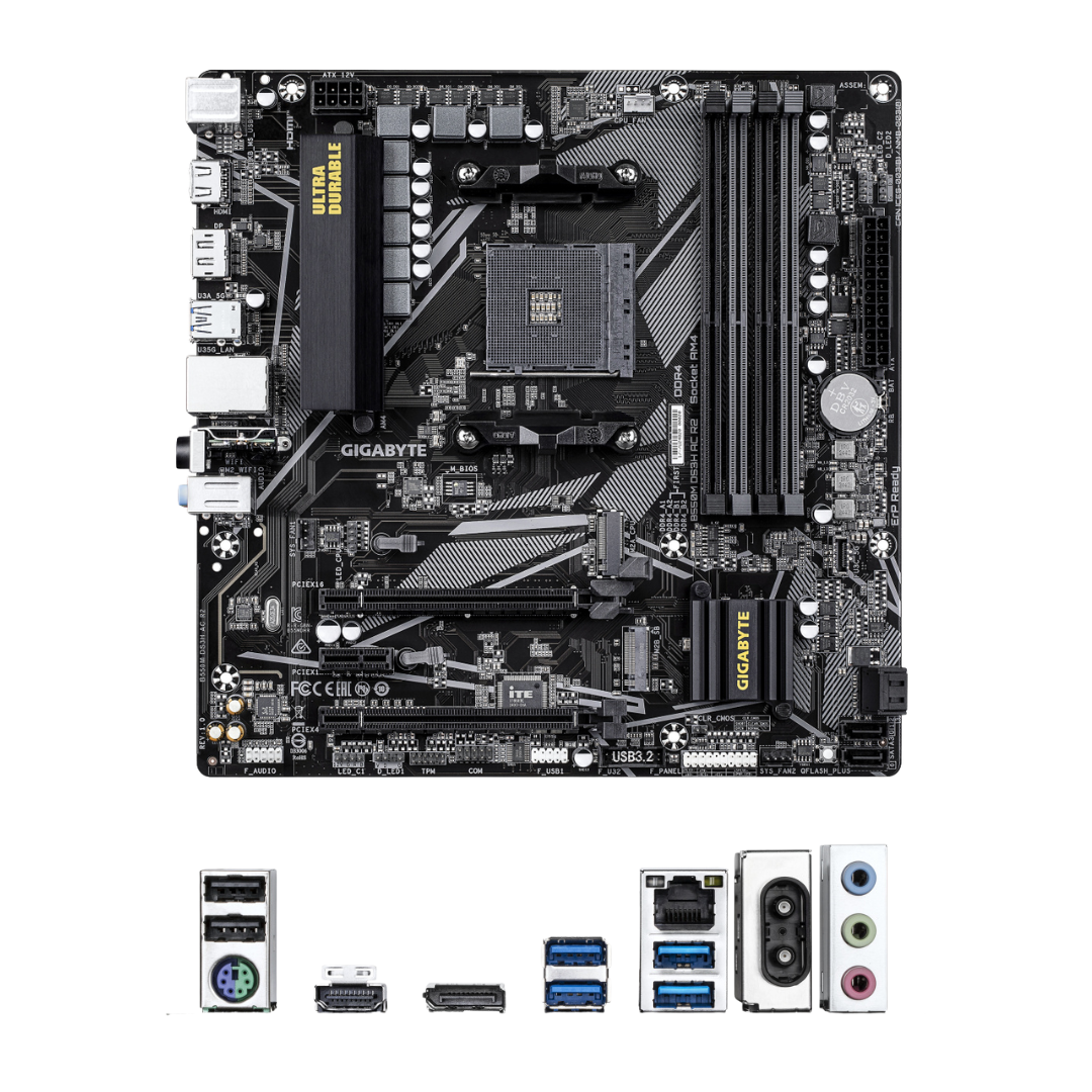 Tarjeta Madre Gigabyte B550M DS3H AC R2, Micro-ATX, Socket AM4, AMD B550, 128GB DDR4, HDMI/DP para AMD