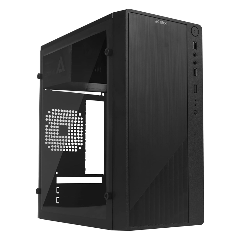 Gabinete Acteck Kioto GC220, Micro-Tower, Micro-ATX/Mini-ITX, USB 2.0, con Fuente de 500W, sin Ventiladores Instalados, Negro