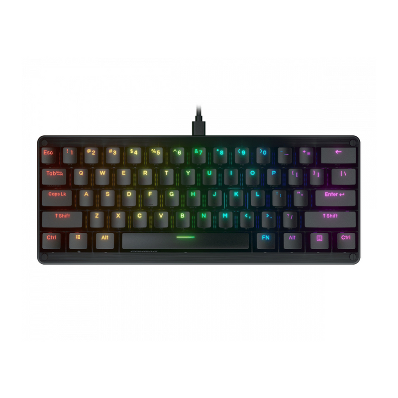 Teclado Gamer Cougar Puri Mini RGB 60%, Teclado Mecánico, Switch Gateron Red, Alámbrico, Negro (Inglés)