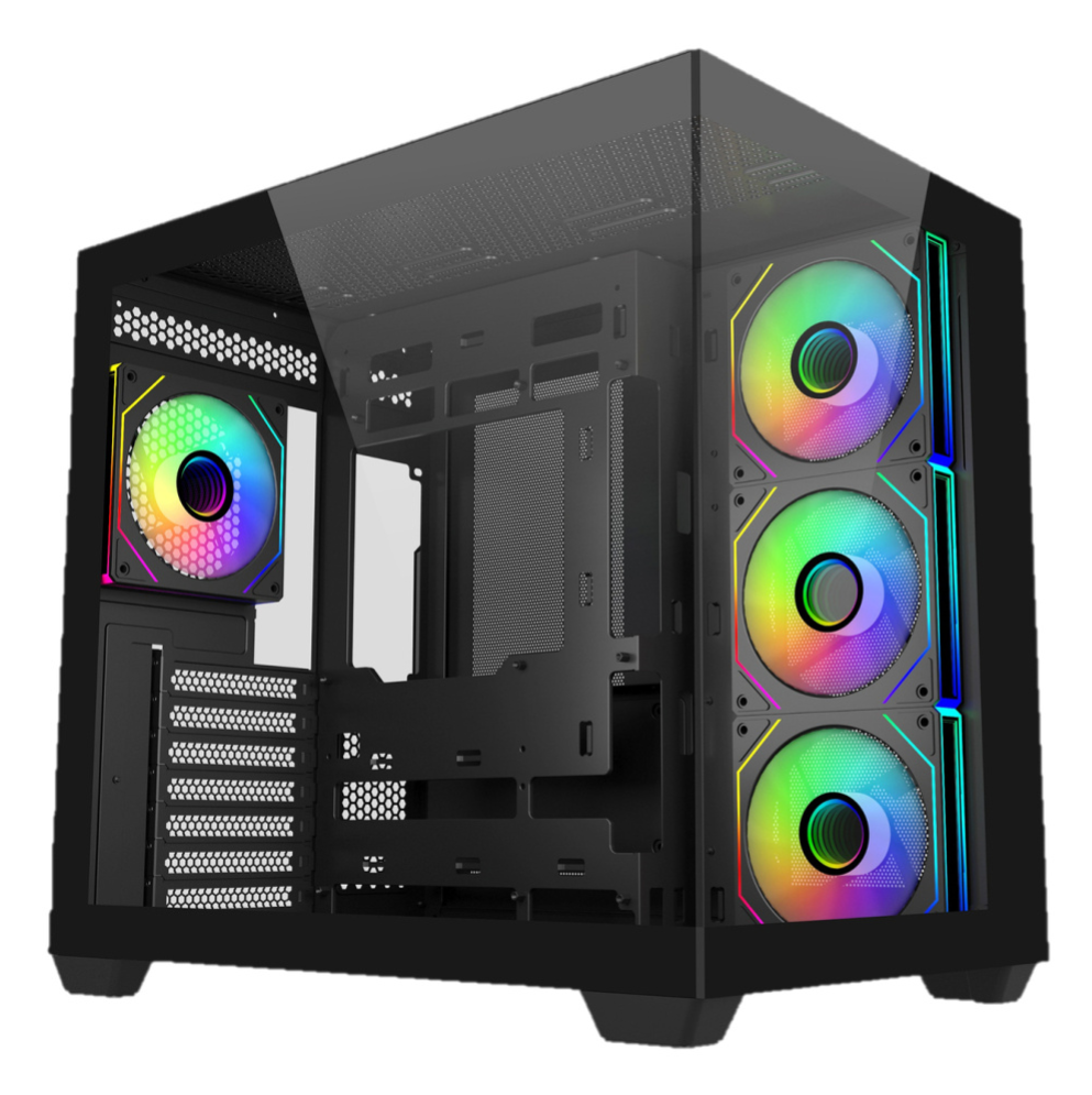 Cooler Master E681, Midi-Tower, ATX/Micro-ATX/Mini-ITX, USB 3.0, sin Fuente, 4 Ventiladores Instalados, Negro
