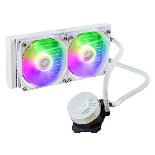 Cooler Master MasterLiquid 240L Core ARGB Enfriamiento Líquido para CPU, 2x 120mm, hasta 1750RPM, Blanco