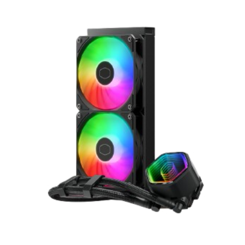 Enfriamiento Liquido Cooler Master Core Ii Argb, 240mm, 2x120mm, Hasta 1750rpm, Negro