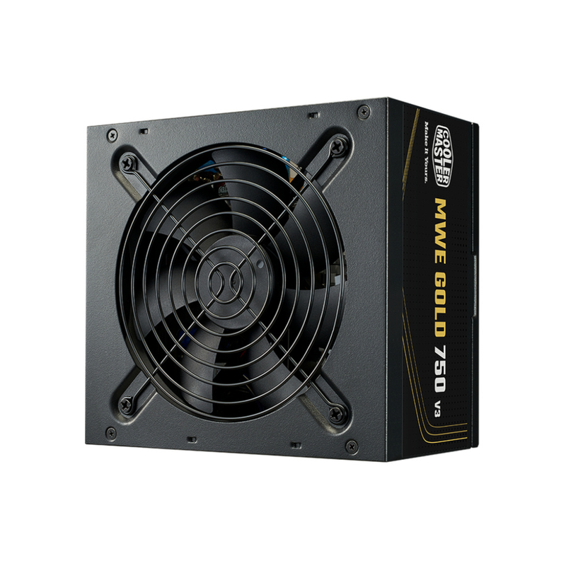 Fuente de Poder Cooler Master MWE GOLD 80 PLUS Gold ATX No-Modular, 24-pin ATX, 12VHPWR, 120mm, 750W