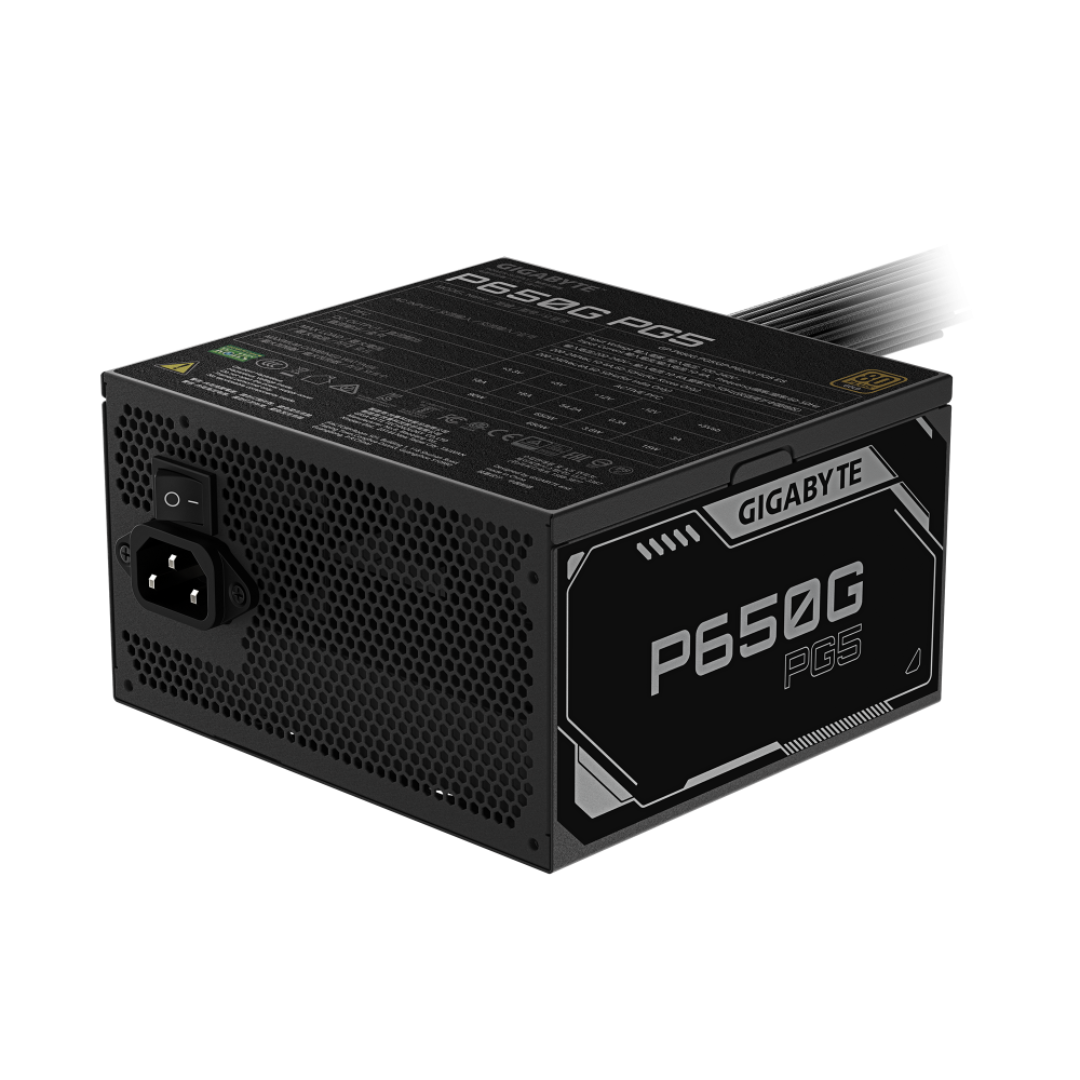 Fuente de Poder Gigabyte GP-P650G PG5 80 PLUS Gold ATX, 24-pin ATX, 12VHPWR, 120mm, 650W