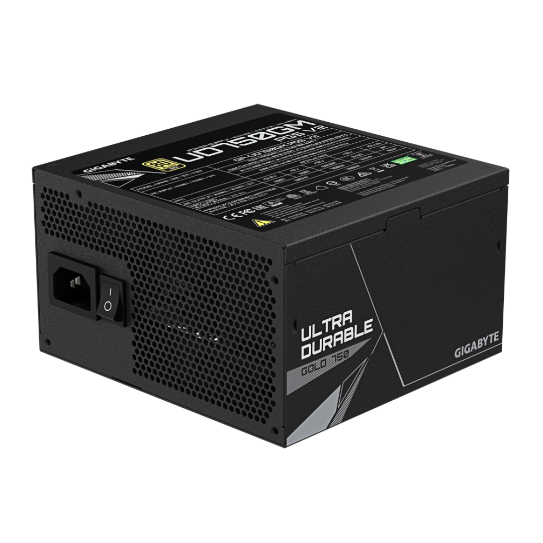 Fuente de Poder Gigabyte UD750GM PG5 V2 80 PLUS Gold ATX, Modular, 24-pin ATX, 12VHPWR, 120mm, 750W