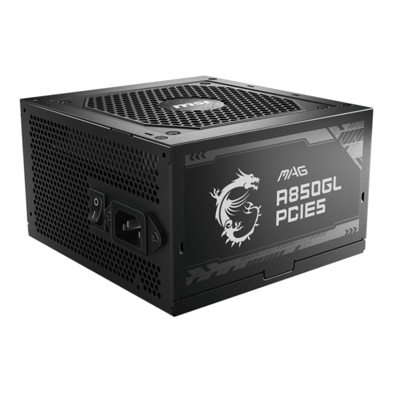 Fuente de poder MSI MAG A850GL PCIEe 5, 850W, 80 Plus Gold, Cybenetics Gold, Negra, Modular