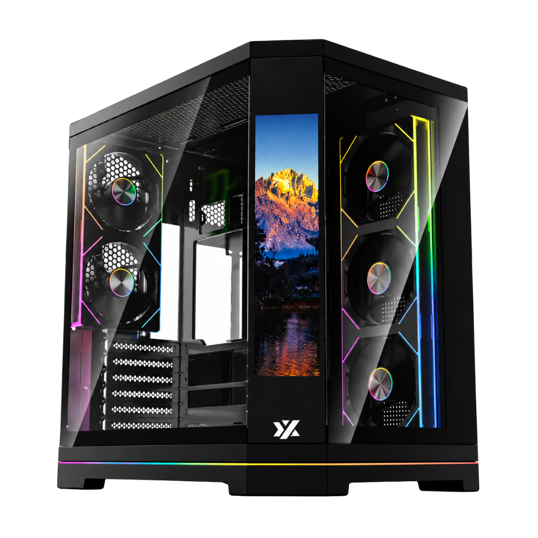 Gabinete Xyz Neutrón X Pro, Midi-Tower, ATX/Micro-ATX/ITX, USB 3.0, sin Fuente, 5 Ventiladores Instalados, Negro