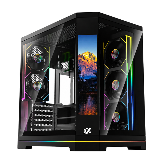 Gabinete Xyz Neutrón X Pro, Midi-Tower, ATX/Micro-ATX/ITX, USB 3.0, sin Fuente, 5 Ventiladores Instalados, Negro