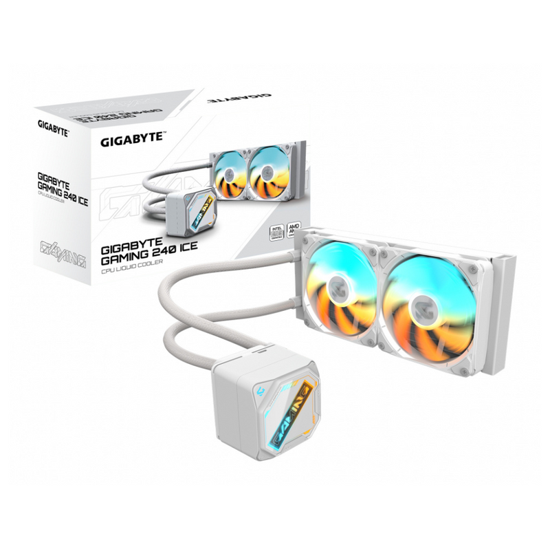 Gigabyte GAMING 240 ICE Enfriamiento Líquido para CPU, 2x 120mm, hasta 2200RPM, Blanco