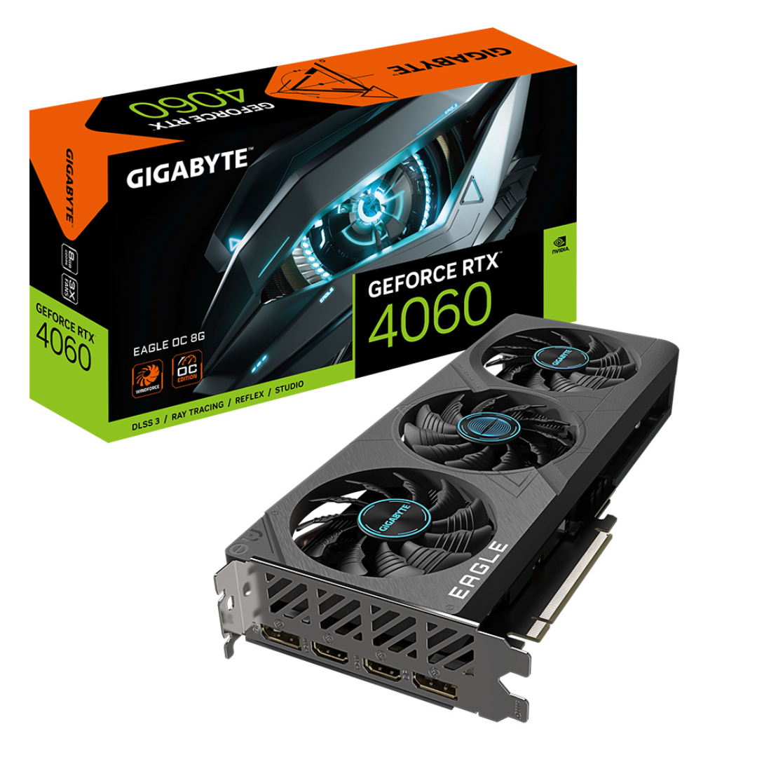 Gigabyte NVIDIA GeForce RTX 4060 EAGLE OC 8G, 8GB 128-bit GDDR6, PCI Express 4.0
