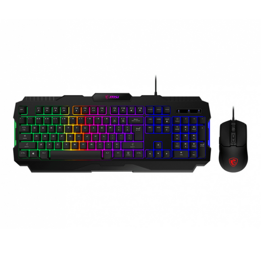 Kit Gamer de Teclado y Mouse MSI FORGE GK100 COMBO, Alámbrico, USB, Negro (Inglés)