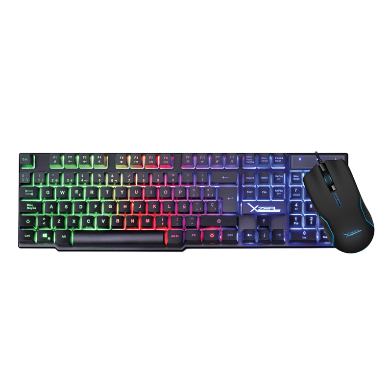 Kit Tec/Mouse Gamer XST-201, Rainbow, Anti Ghosting, 3200 DPI