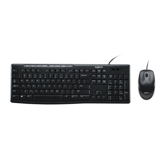 Kit de Teclado y Mouse Logitech MK200, USB, Negro (Español)