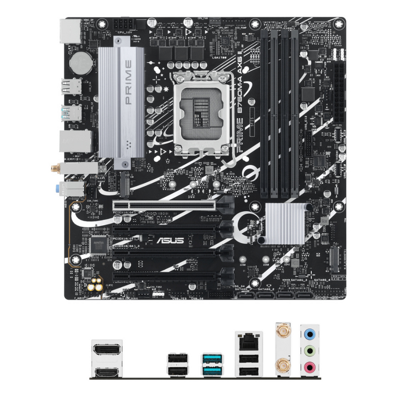 ASUS PRIME B760M-A AX6 II, Micro-ATX, LGA 1700, Intel B760, 192GB DDR5, HDMI/DP para Intel