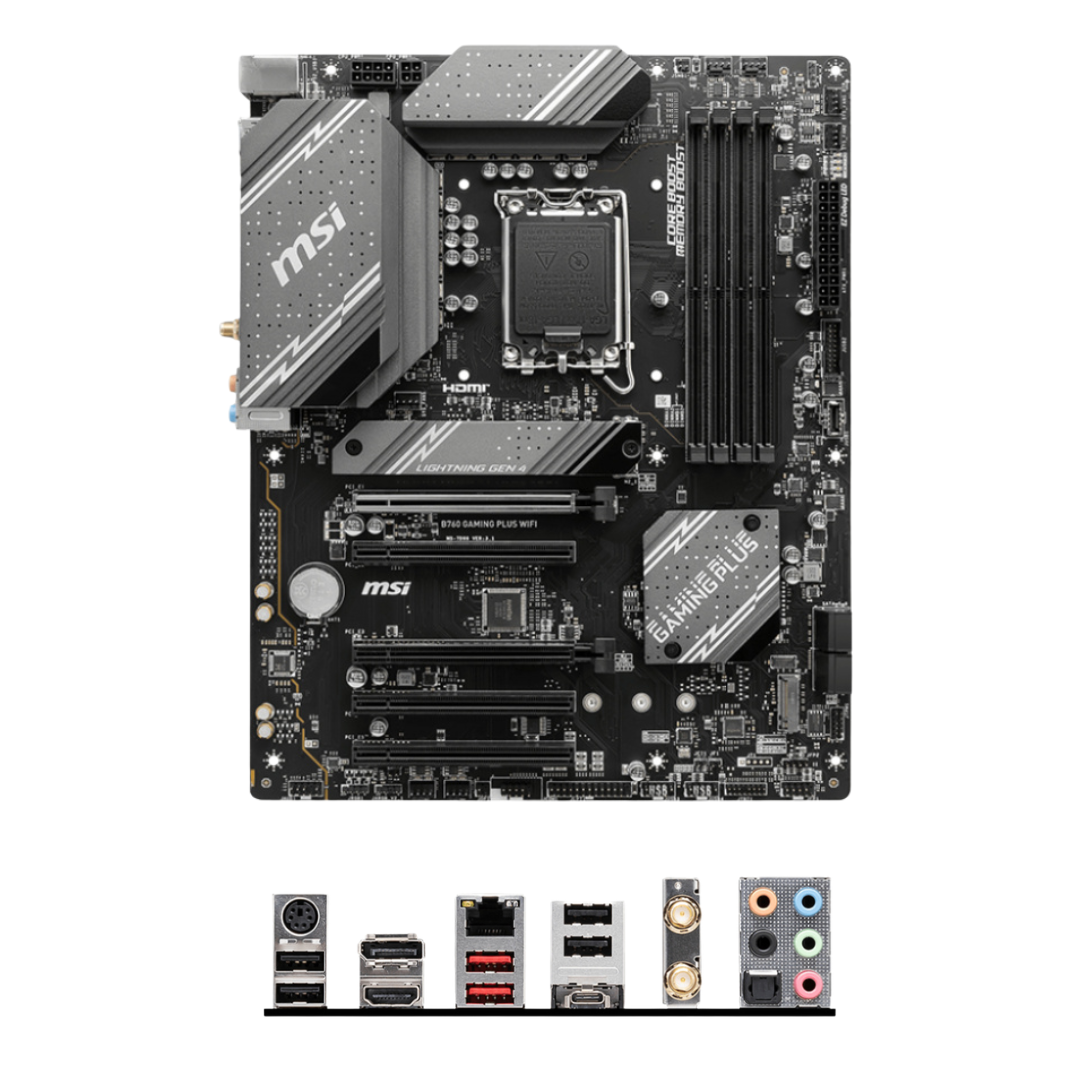 Tarjeta Madre MSI B760 GAMING PLUS WIFI, ATX, LGA 1700, Intel B760, 192GB DDR5, HDMI/DP para Intel