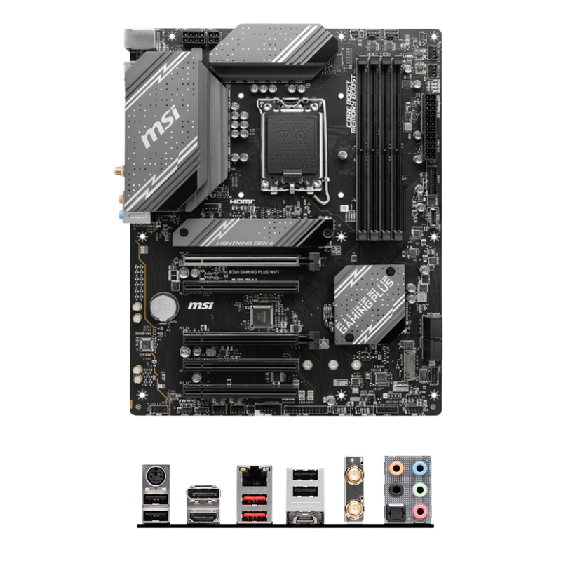 Tarjeta Madre MSI B760 GAMING PLUS WIFI, ATX, LGA 1700, Intel B760, 192GB DDR5, HDMI/DP para Intel